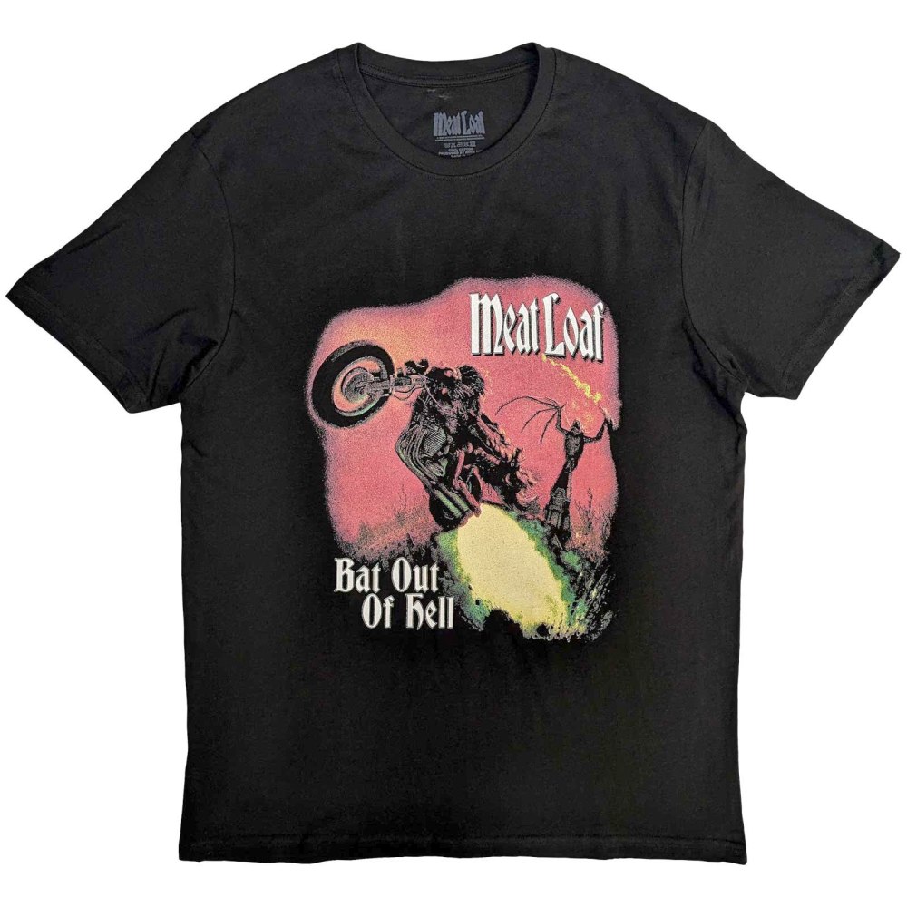 Meat Loaf - Bat Out Of Hell Cover Heren Tshirt - Zwart